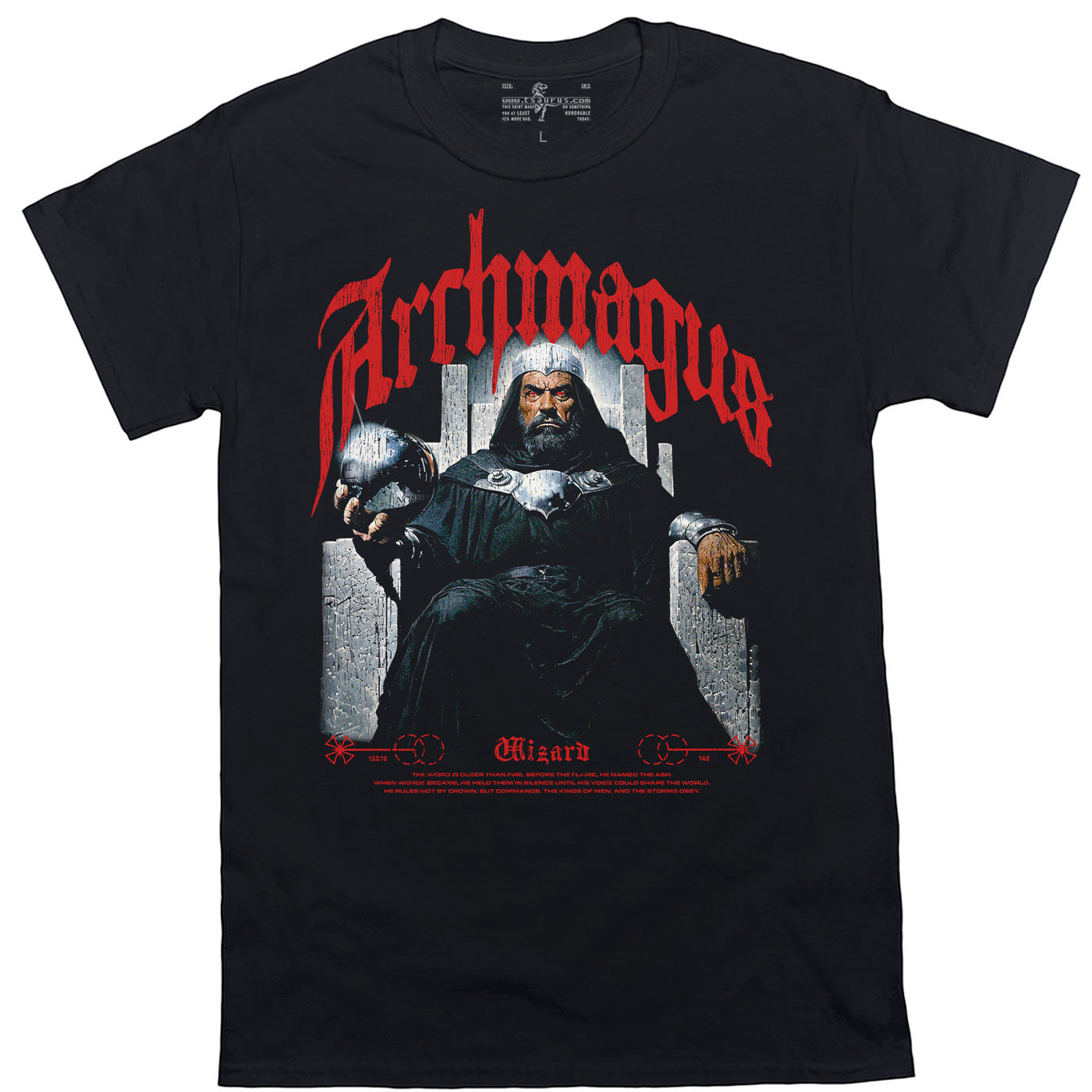 Archmagus D&D Wizard Streetwear Black Heavy T-shirt