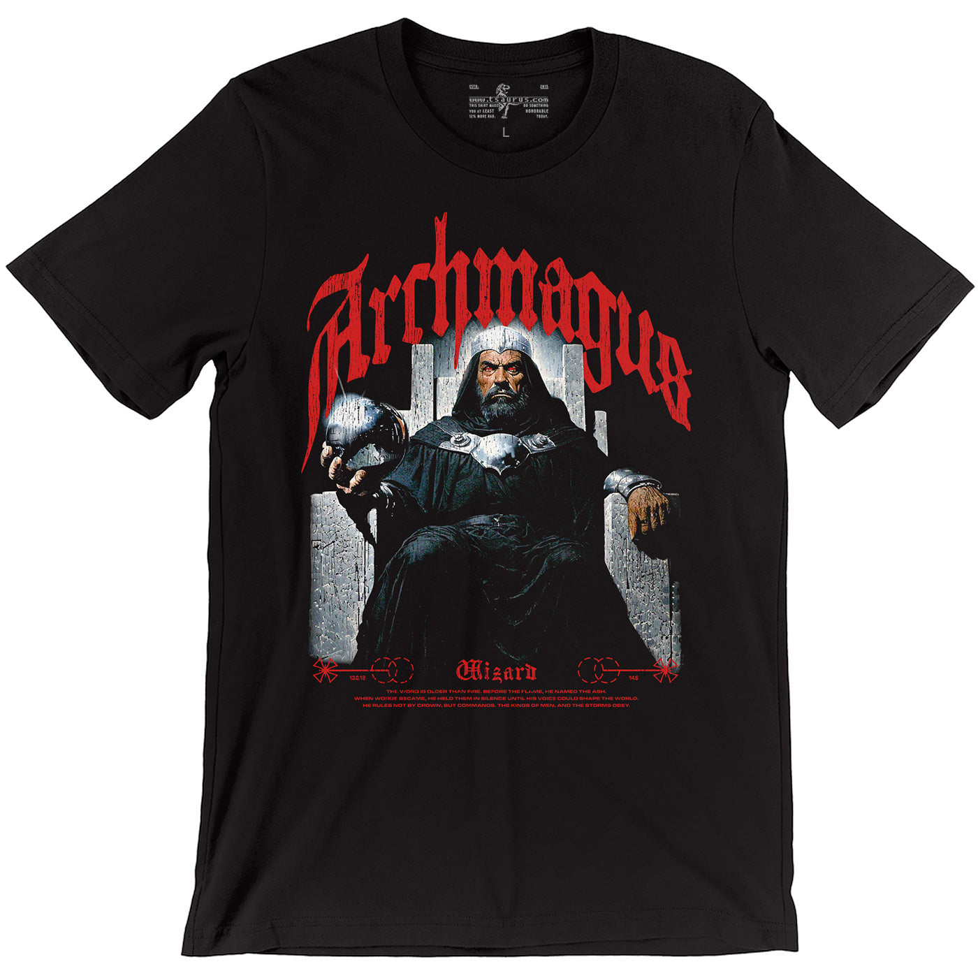 Archmagus D&D Wizard Streetwear Black T-shirt