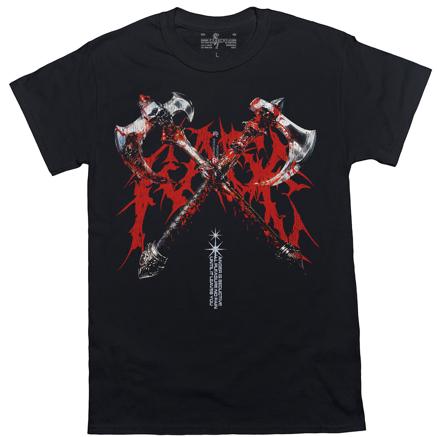 Barbarian Rage Chrome Plated Double Axes Blood DnD heavyweight T-shirt