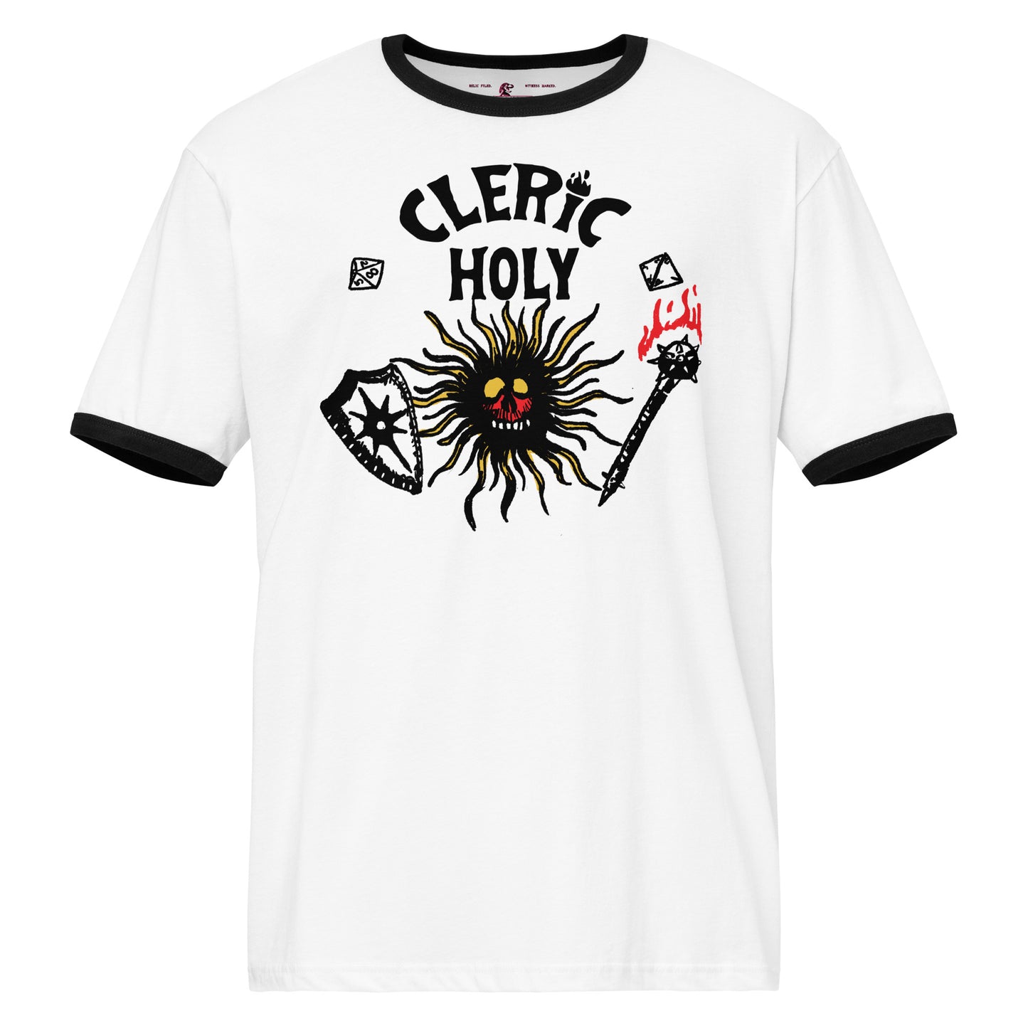 D&D Cleric class Vintage Ringer Tee inspired by Stranger Things Hellfire Club