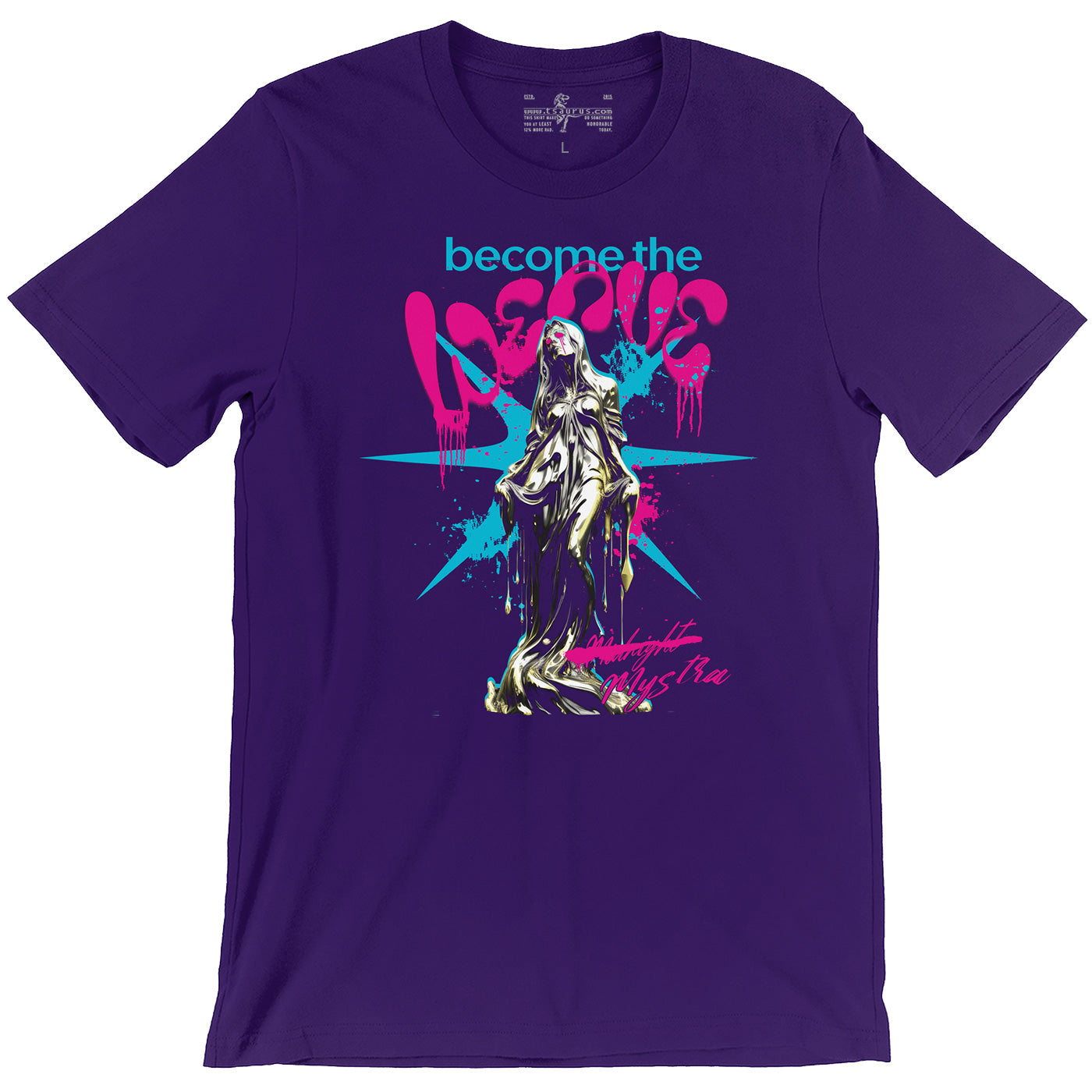 Mystra D&D Goddess of Magic Retrowave Style Purple Unisex T-shirt
