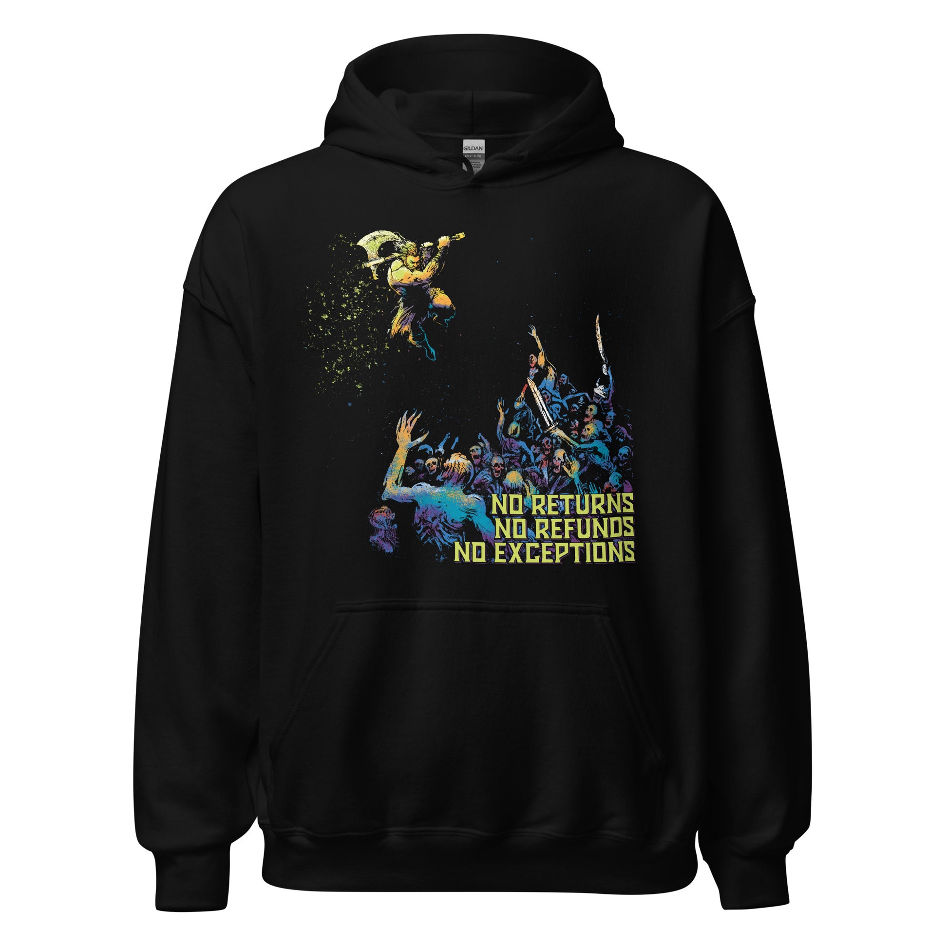 No Returns No Refunds Barbarian fighting Zombies Midweight Hoodie