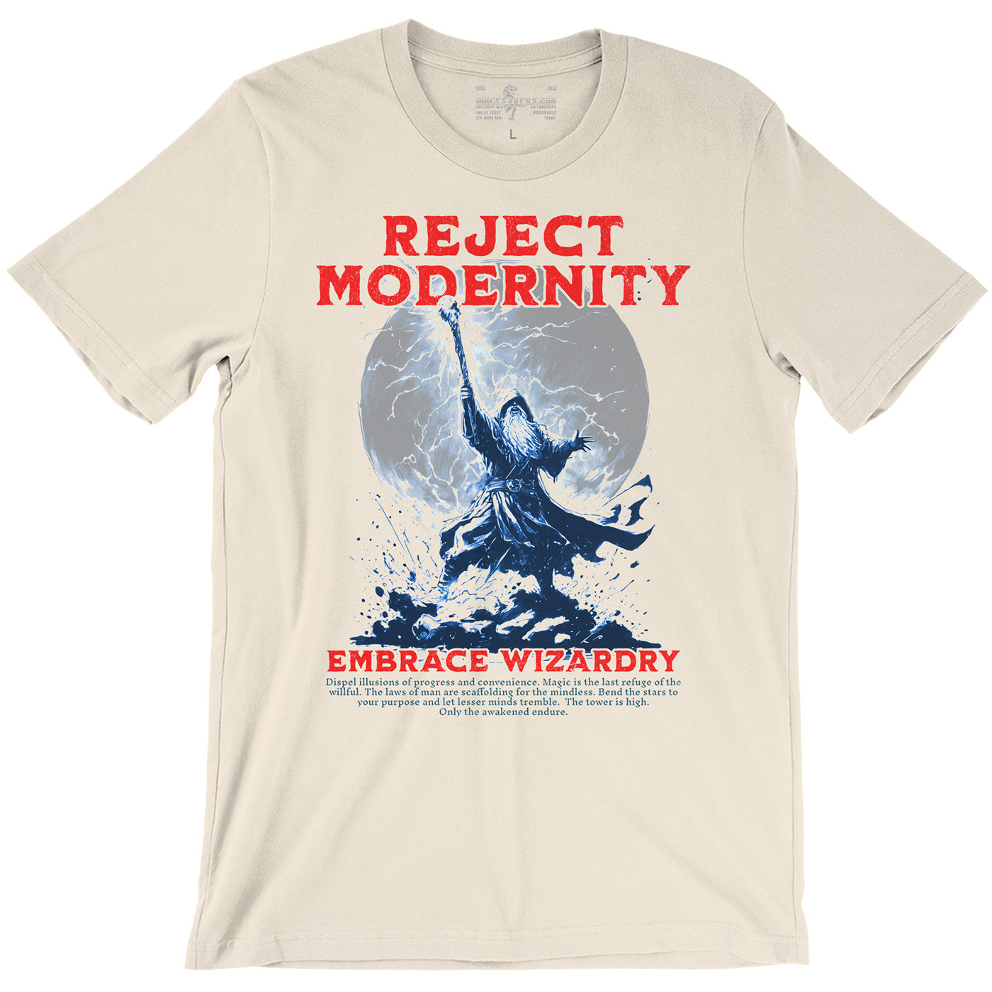 Reject Modernity Embrace Wizardry Unisex D&D Natural t-shirt