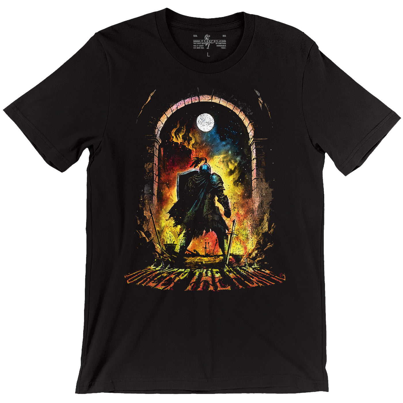 To Keep the Flame D&D Paladin holds the gate Black T-shirt