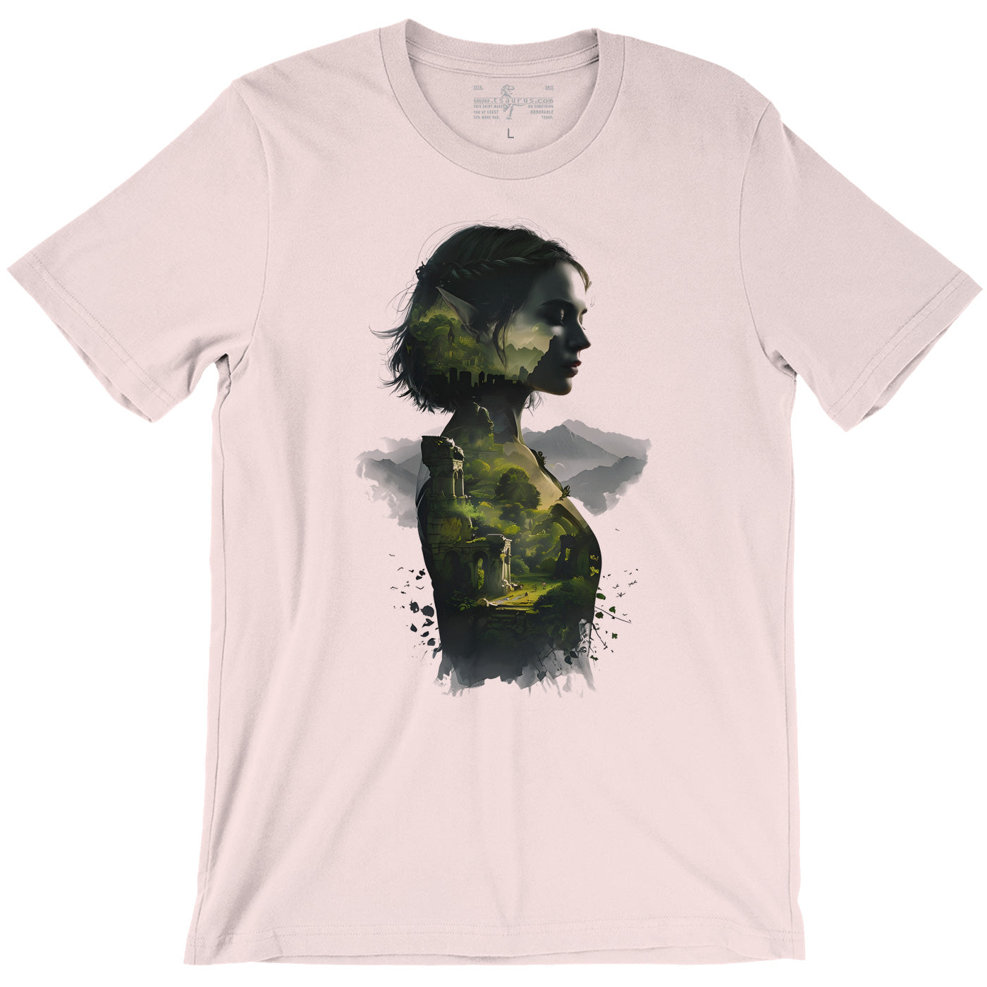 Princess of a Fallen Kingdom Elven Princess Silhouette Legend of Zelda inspired Light Pink Unisex T-shirt