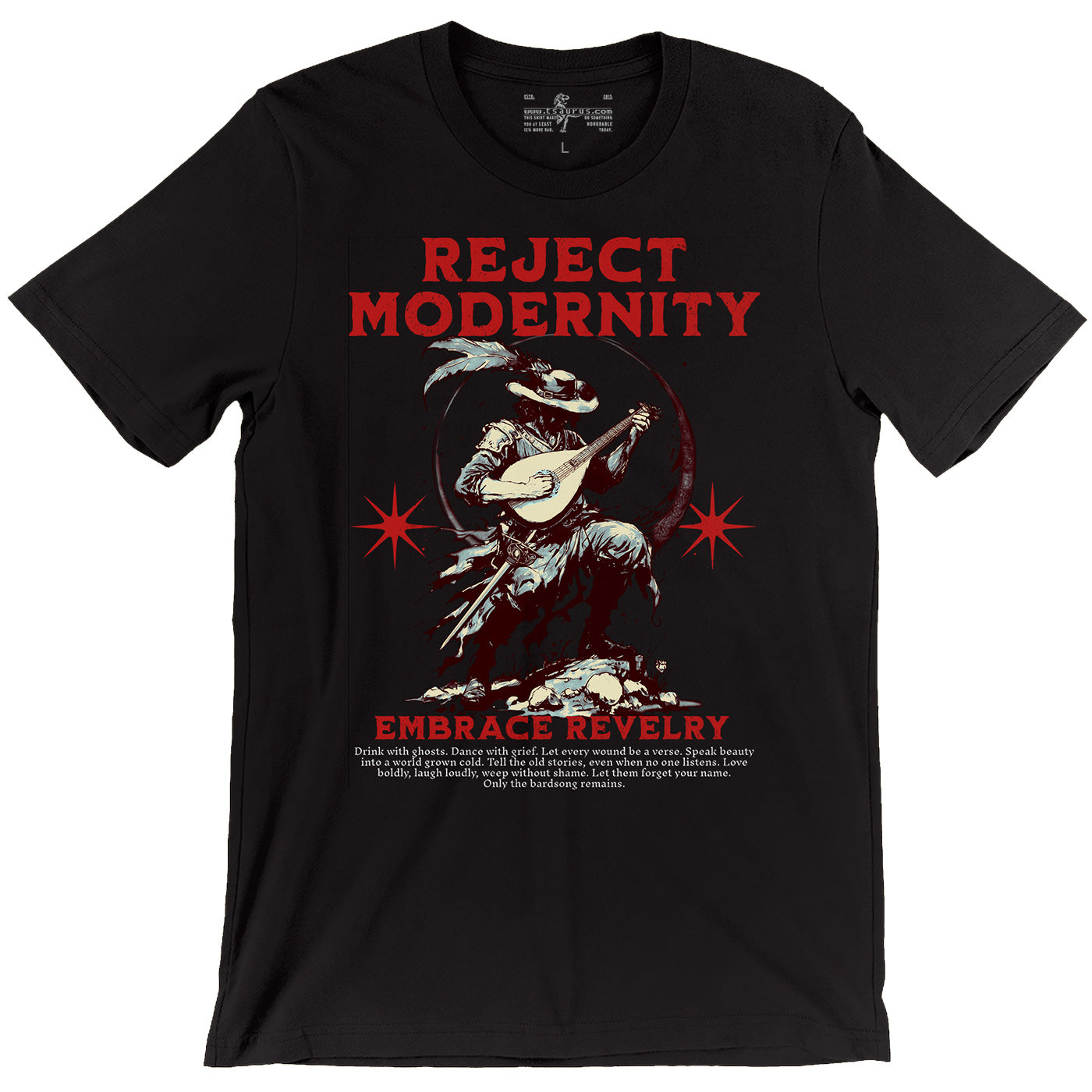 Bard D&D Class Reject Modernity Unisex Black T-shirt