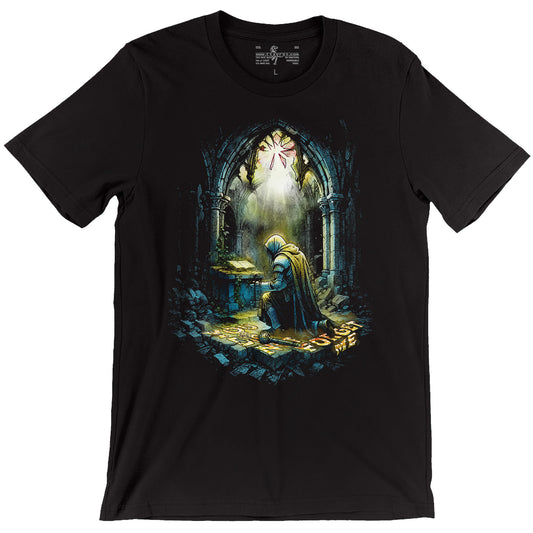 Cleric in a Ruined Temple D&D Black T-shirt