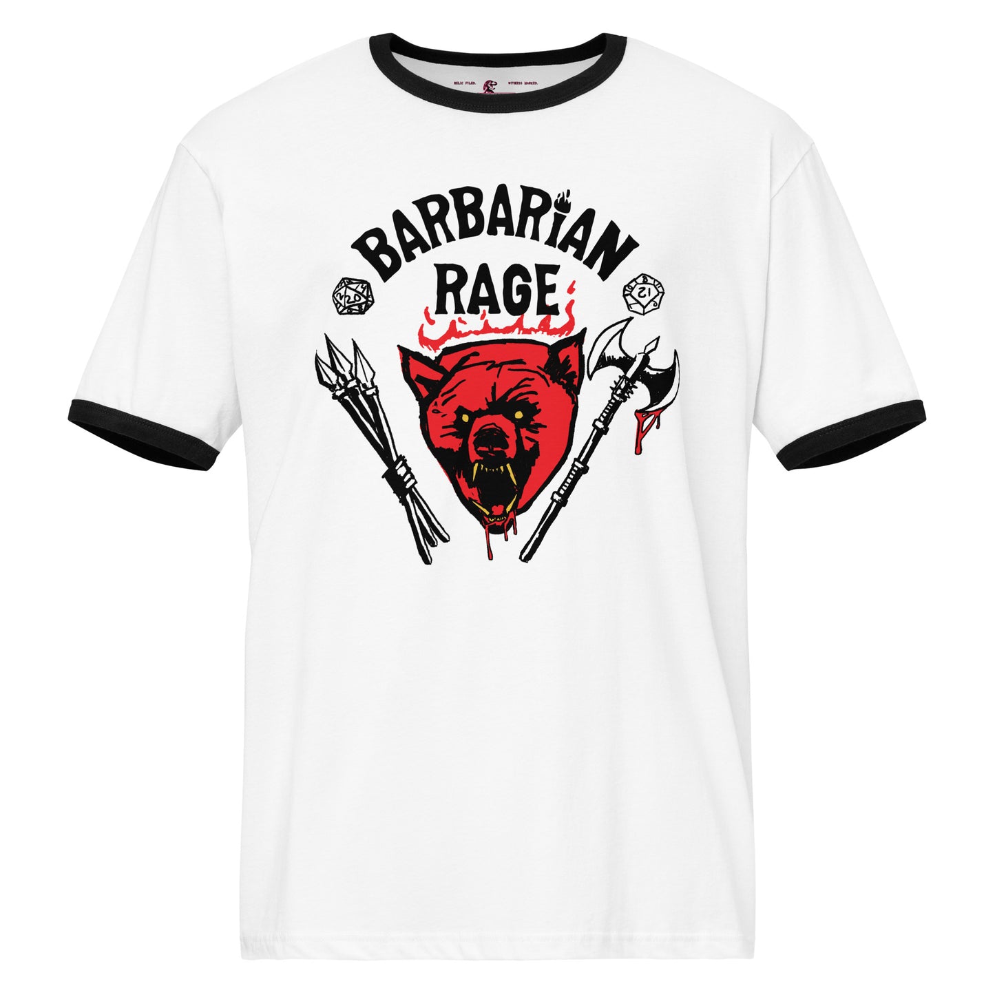 D&D Barbarian Rage Ringer Tee inspired by Hellfire Club Stranger Things