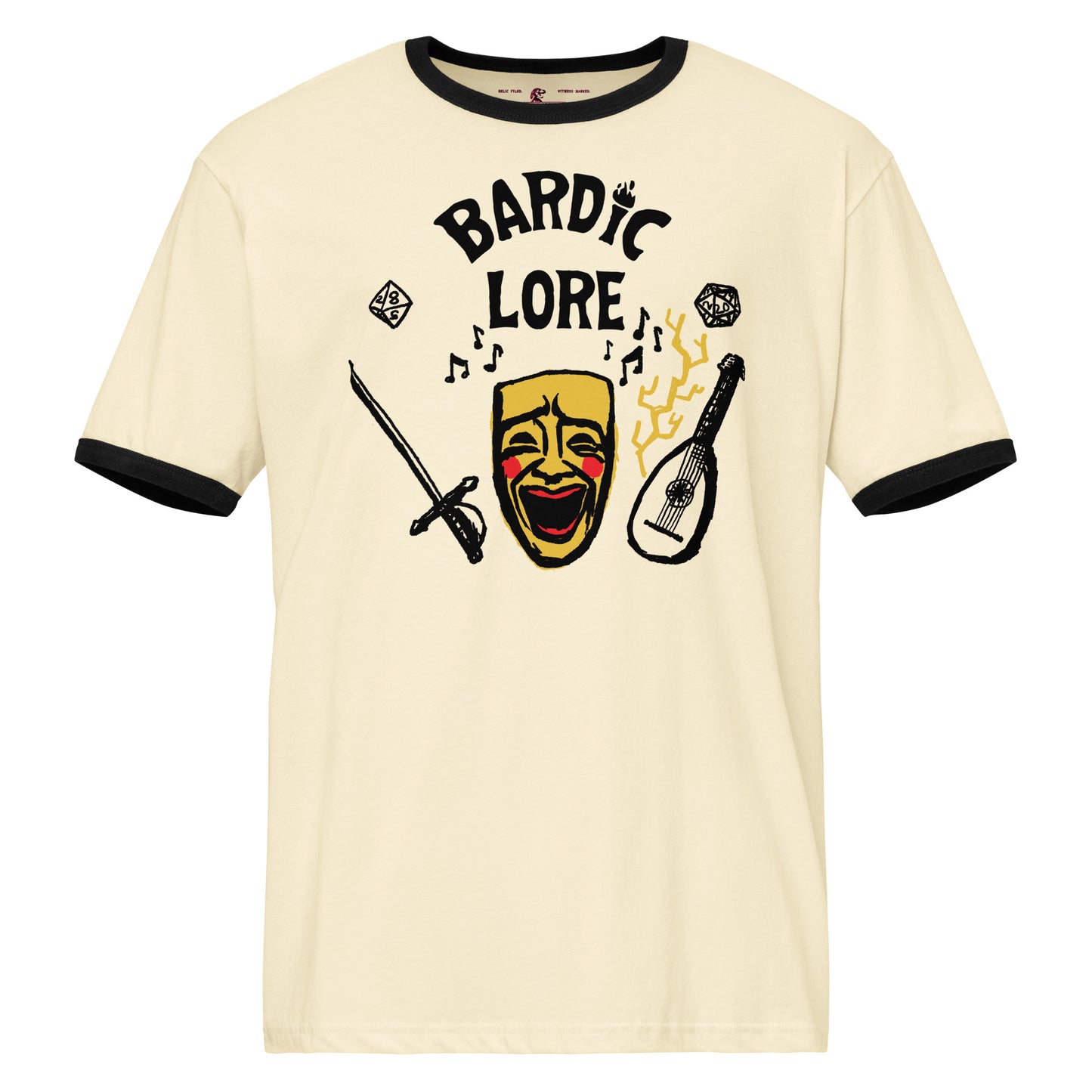 D&D Bard Ringer Beige Tee inspired by Hellfire Club from Stranger Things