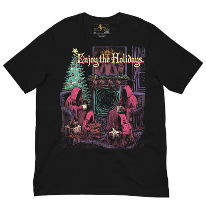 D&D Warlock holiday black t-shirt 