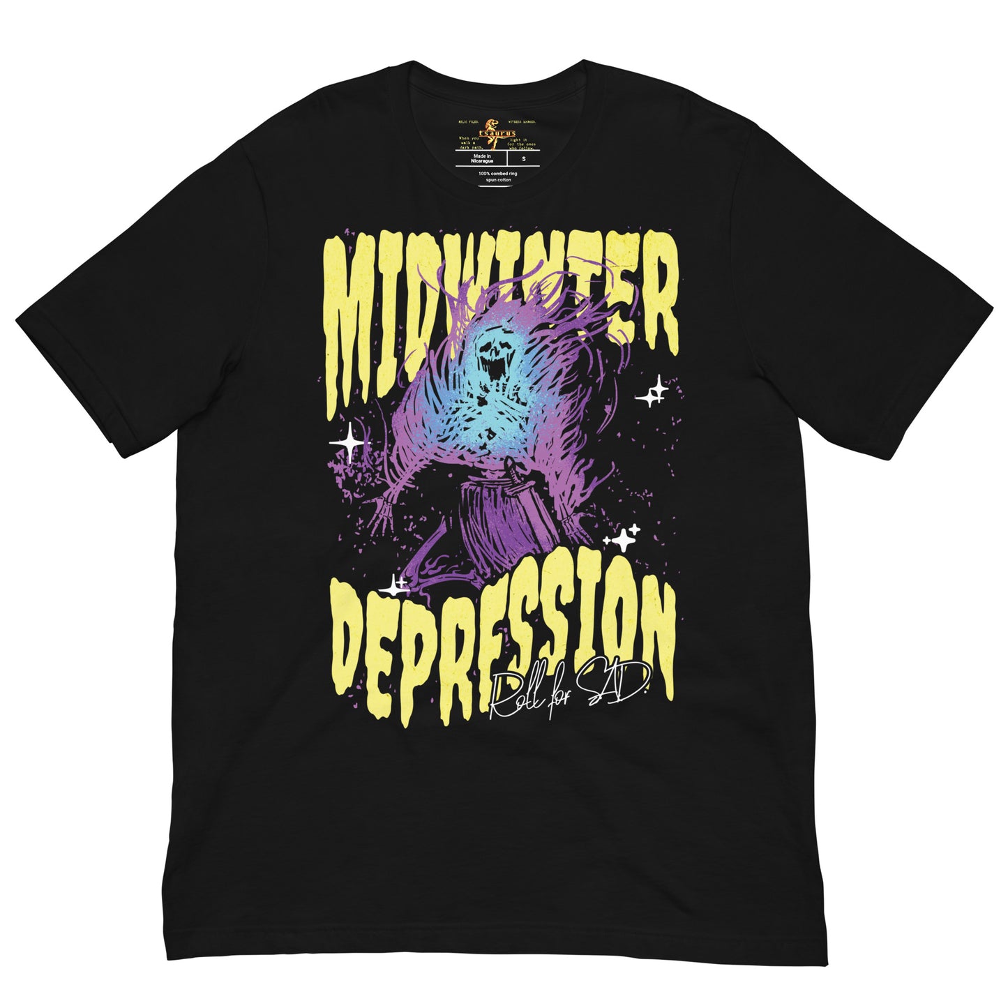 D&D winter depression parody black unisex t-shirt