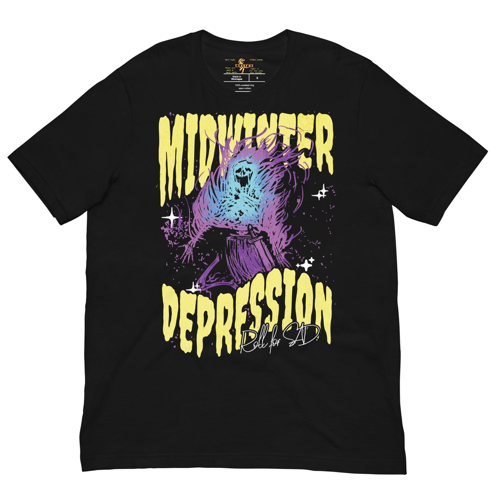 D&D winter depression parody black unisex t-shirt