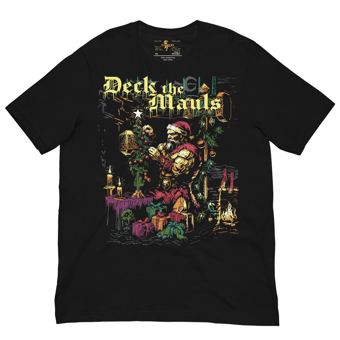 Deck the Mauls Santa Barbarian D&D Christmas T-shirt