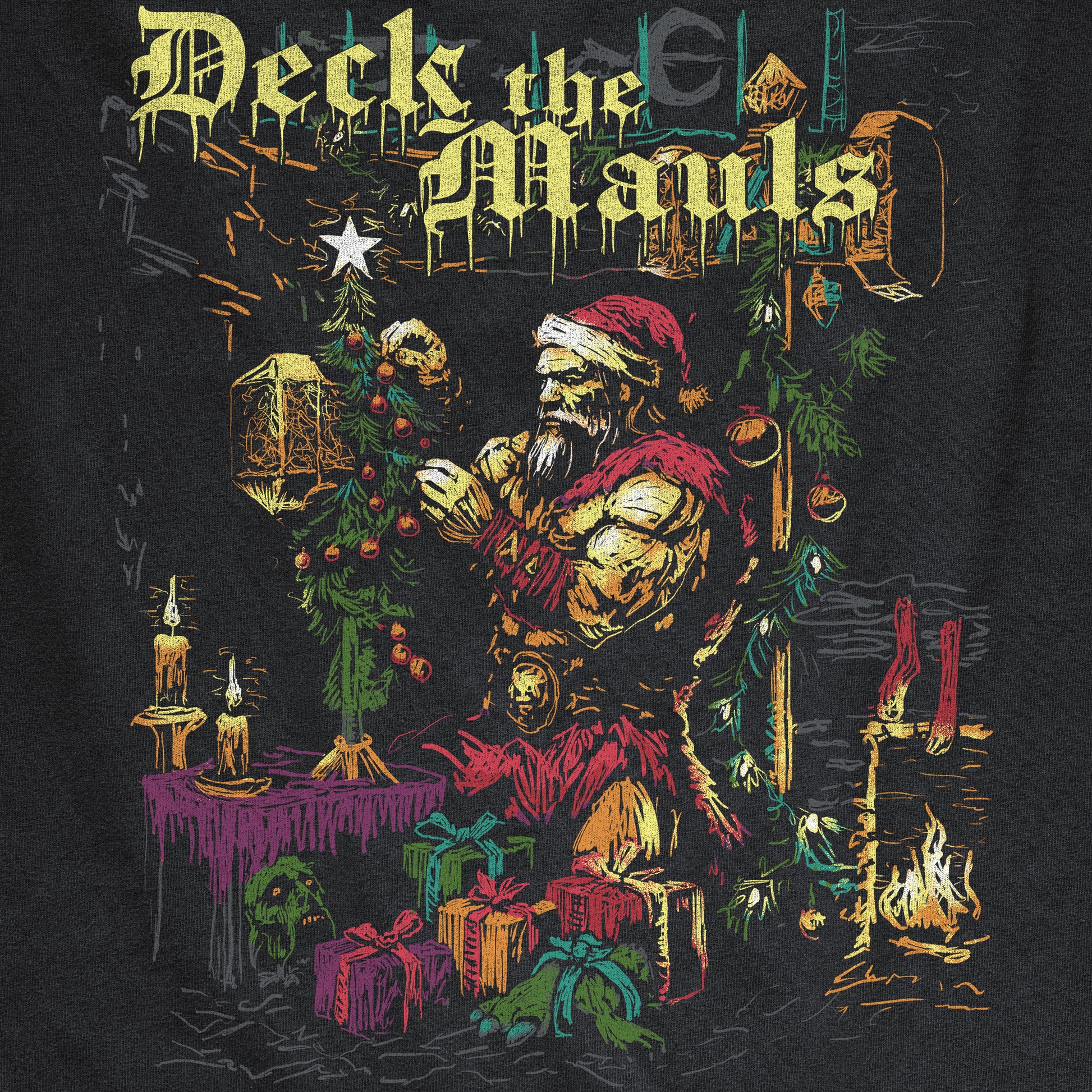 Deck the Mauls Santa Barbarian D&D Christmas T-shirt Design
