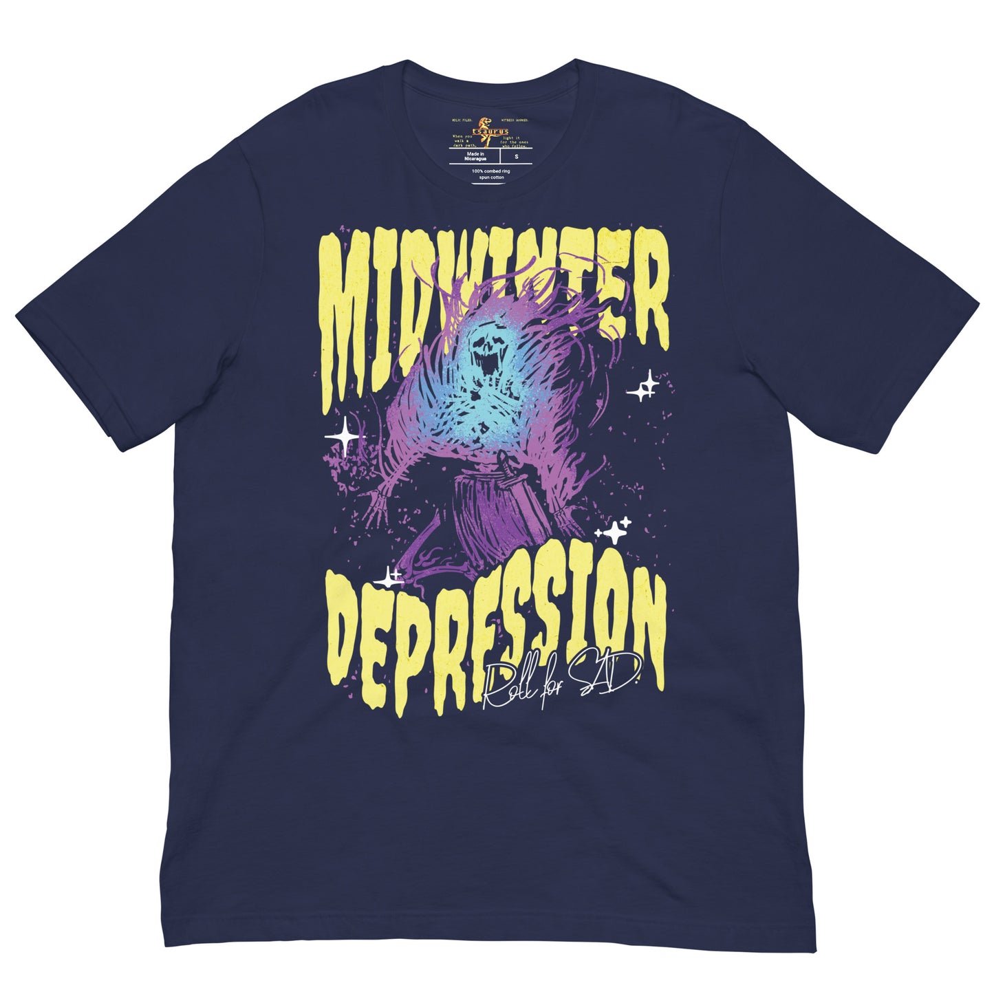 DnD Seasonal Affective Disorder awareness navy t-shirt