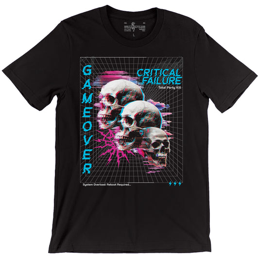 Game Over TPK Critical Fail DnD Retrowave Hacker Techpunk T-shirt
