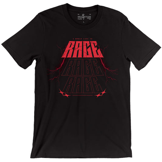 I Would Like to Rage Barbarian Lightning Synthwave Black Unisex T-shirt