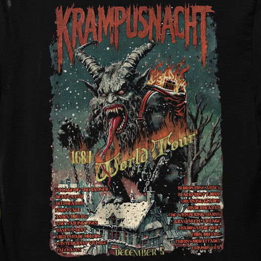 Krampusnacht ancient German Christmas Devil World Tour Band Black Unisex T-Shirt Art Design