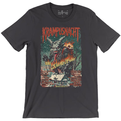 Krampusnacht ancient German Christmas Devil World Tour Band Gray Unisex T-Shirt 