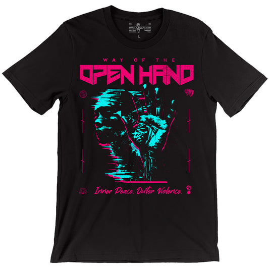 Monk Way of the Open Palm Retrowave D&D T-shirt