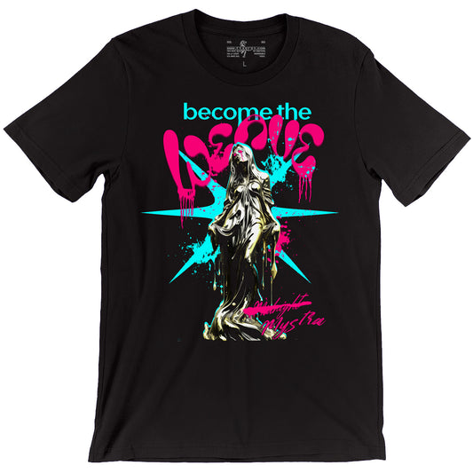 Mystra D&D Goddess of Magic Retrowave Style Black Unisex T-shirt