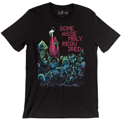 Necromancer wizard raising an army of the dead in a graveyard D&D halloween tee