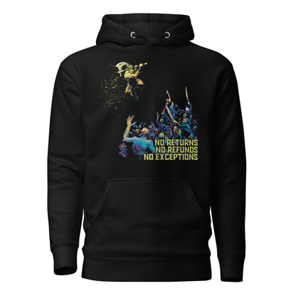 No Returns No Refunds Barbarian fighting Zombies Heavyweight Hoodie