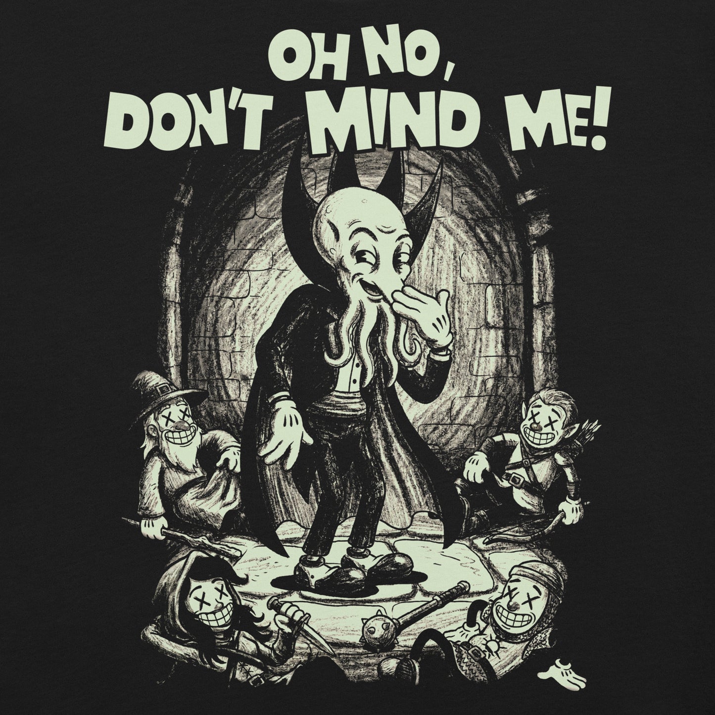 Oh No, Don't Mind Me Mindflayer Pun funny D&D art design