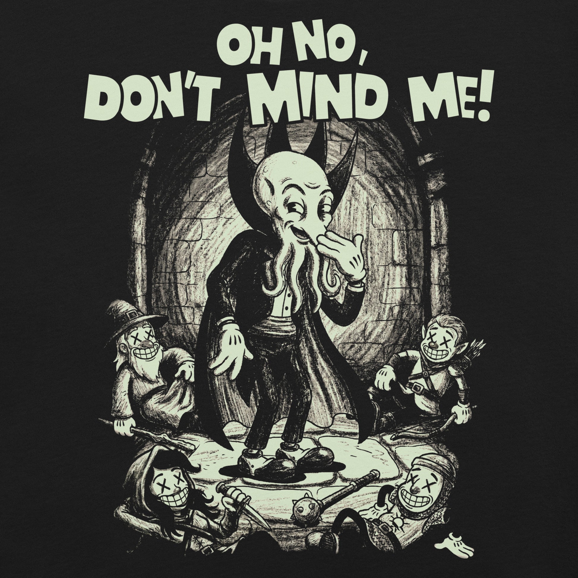 Oh No, Don't Mind Me Mindflayer Pun funny D&D art design