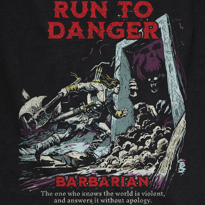 Old School style D&D barbarian illustration t-shirt