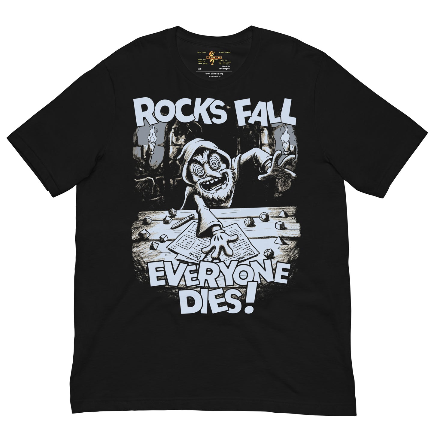 Rocks Fall Everyone Dies D&D Dungeon Master Funny T-shirt