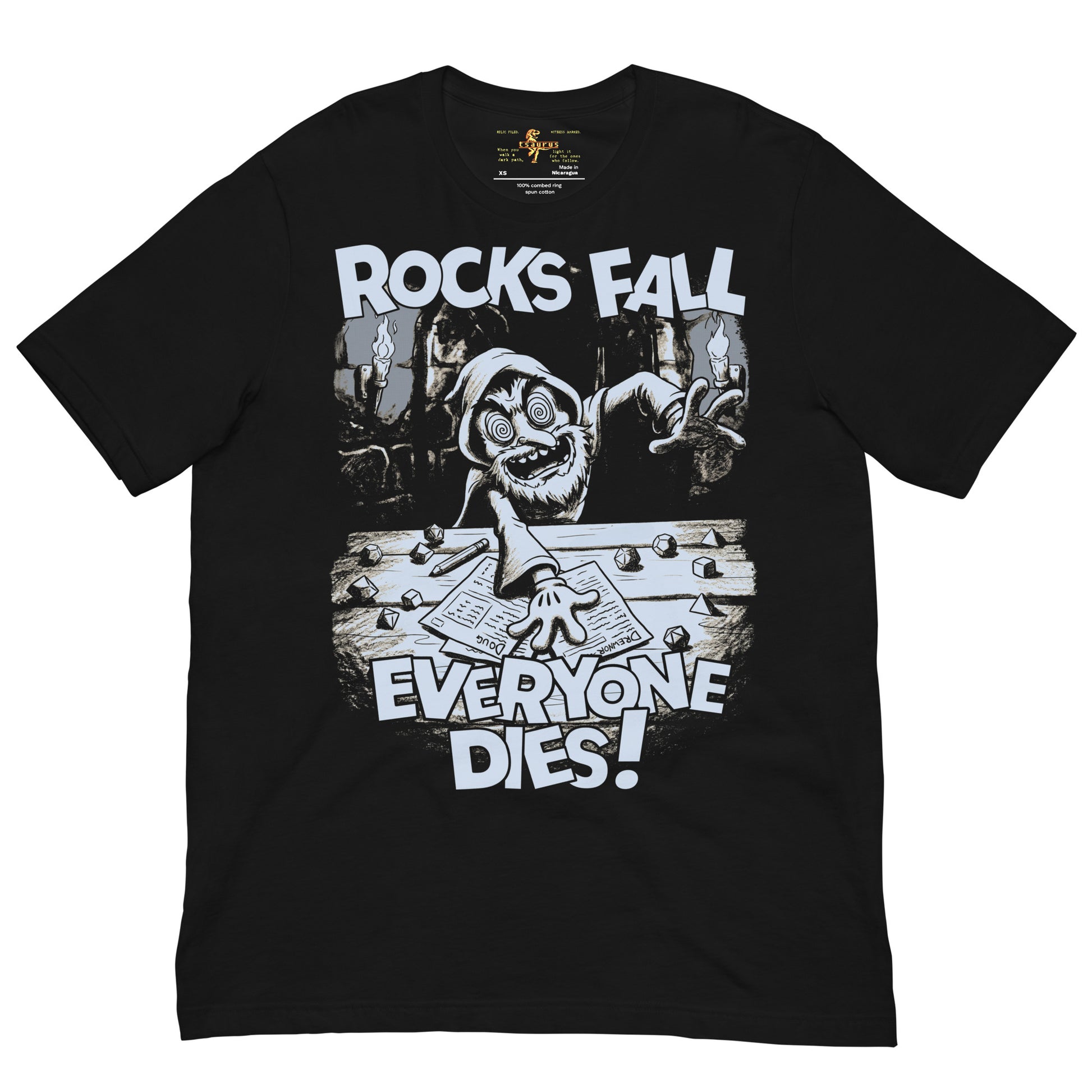 Rocks Fall Everyone Dies D&D Dungeon Master Funny T-shirt