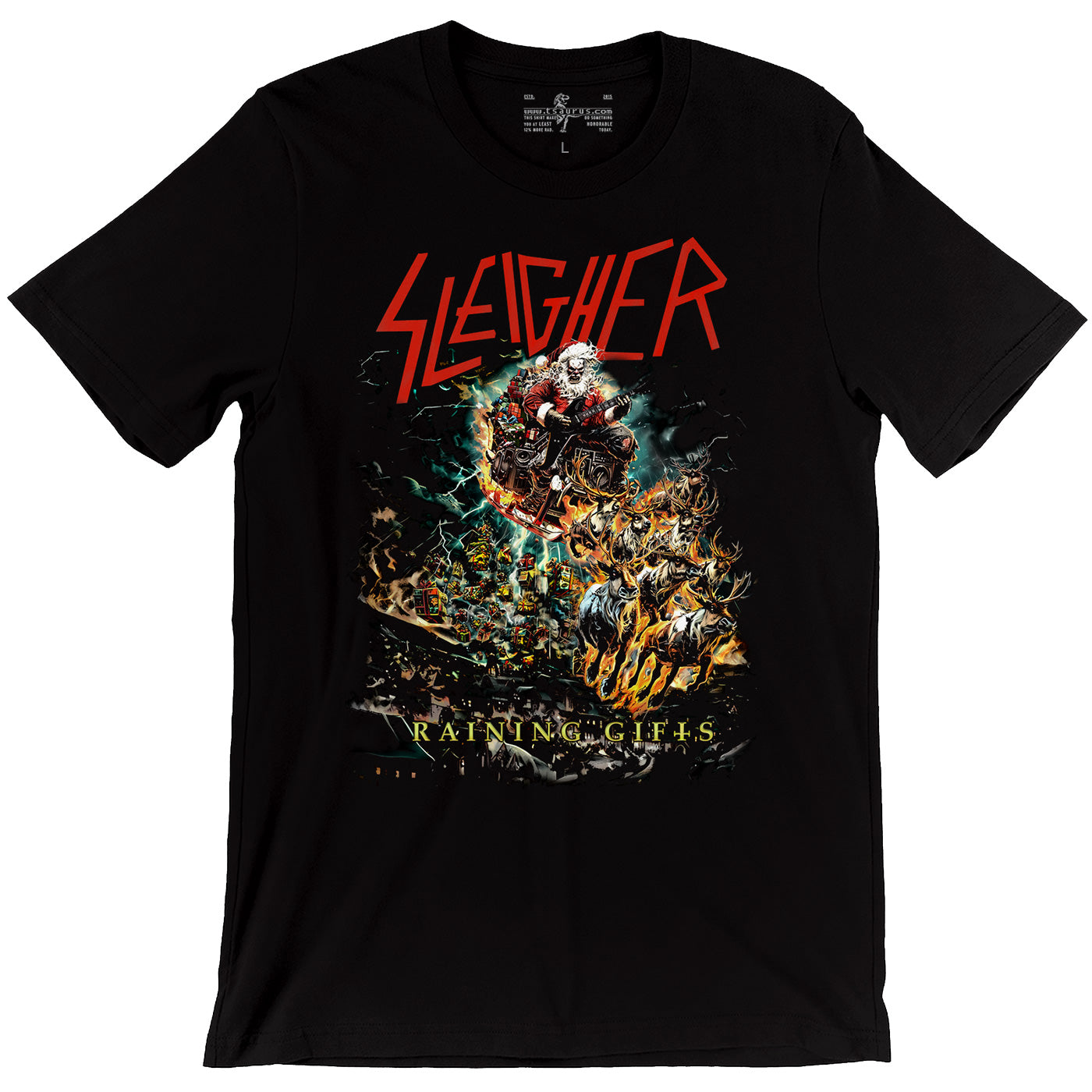 Sleigher Raining Gifts Slayer Raining Blood Christmas Parody Death Metal Unisex T-Shirt Mockup