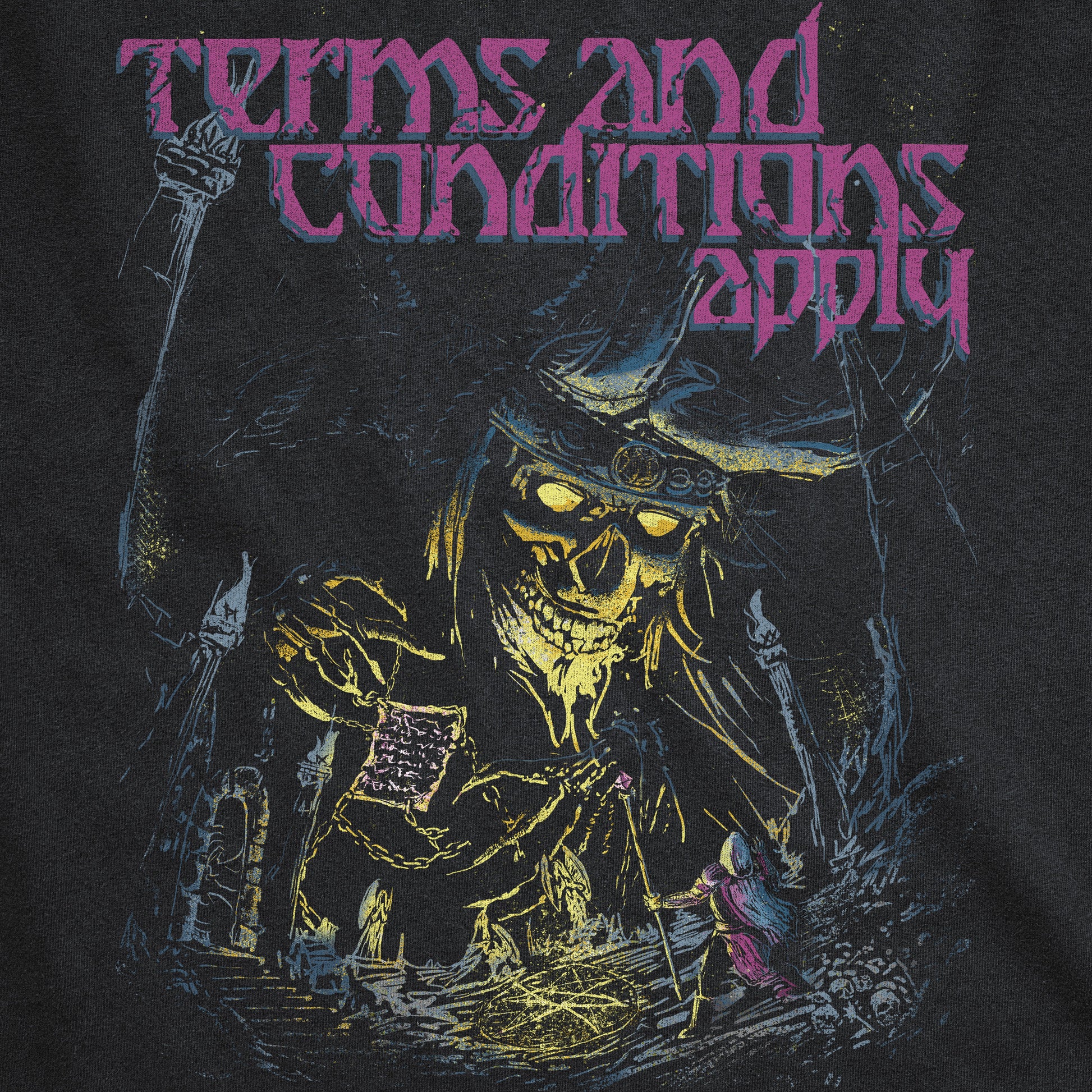 Undying Warlock Dark Fantasy Lofi D&D T-shirt Design