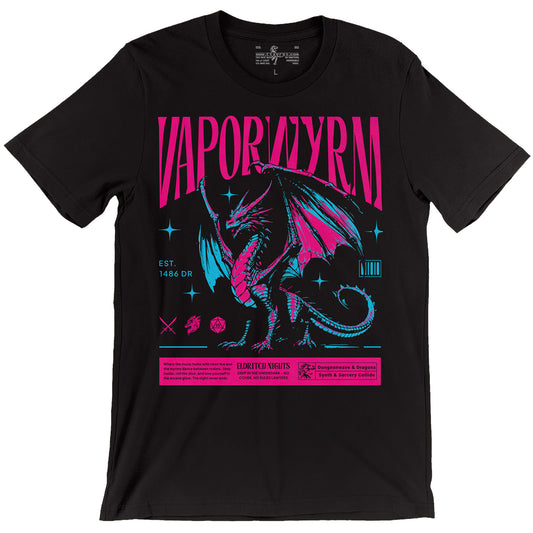 Vaporwyrm underdark night club D&D black unisex t-shirt