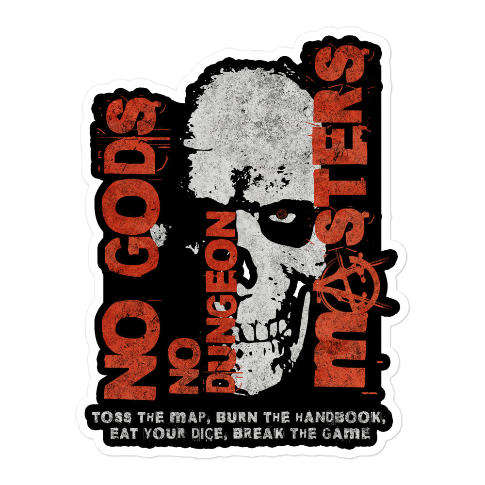 No Gods No Dungeon Masters - Anarcho-Dungeonism Sticker – tsaurus.com