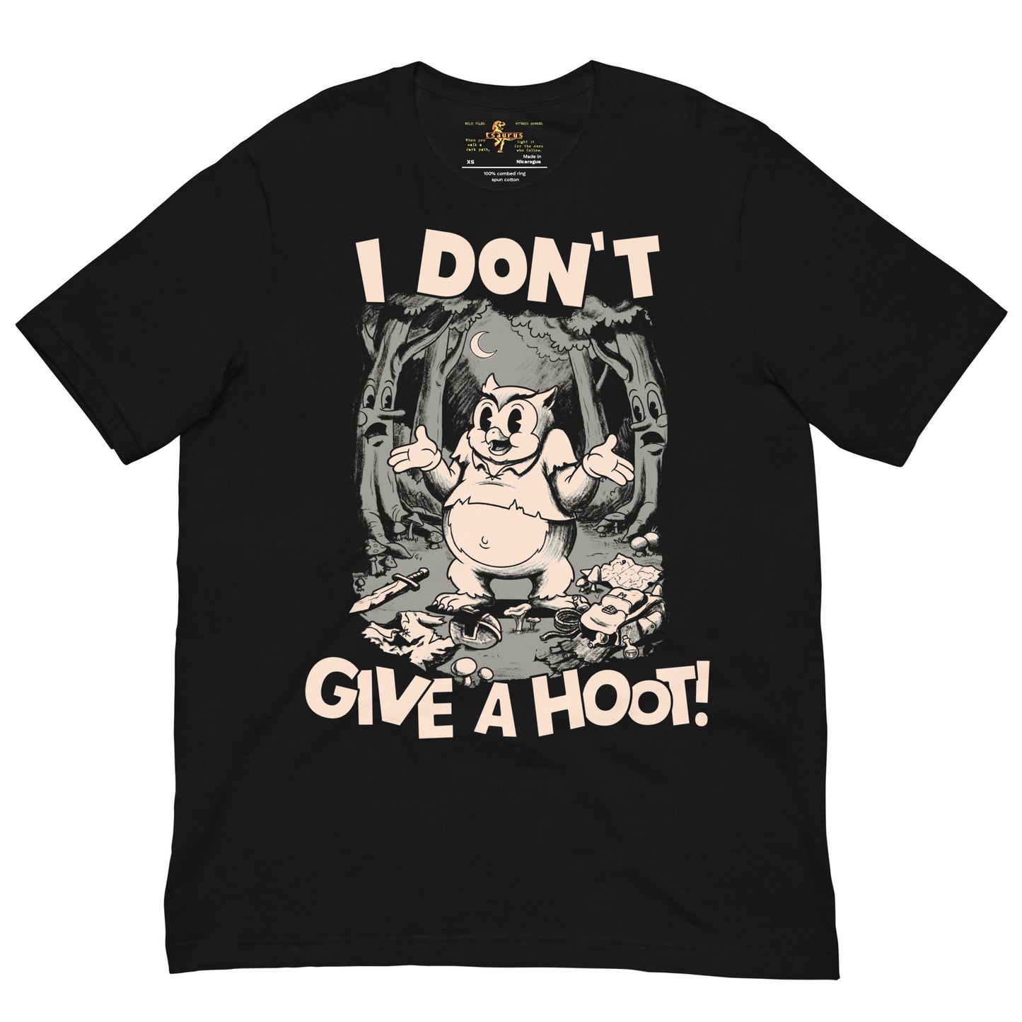 owlbear D&D t-shirt I don't give a hoot funny monster rpg tee