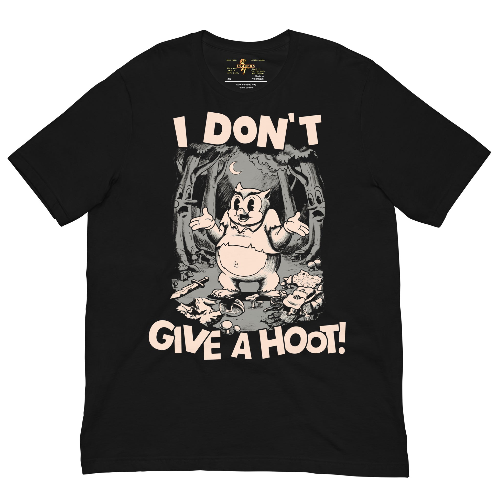 owlbear D&D t-shirt I don't give a hoot funny monster rpg tee