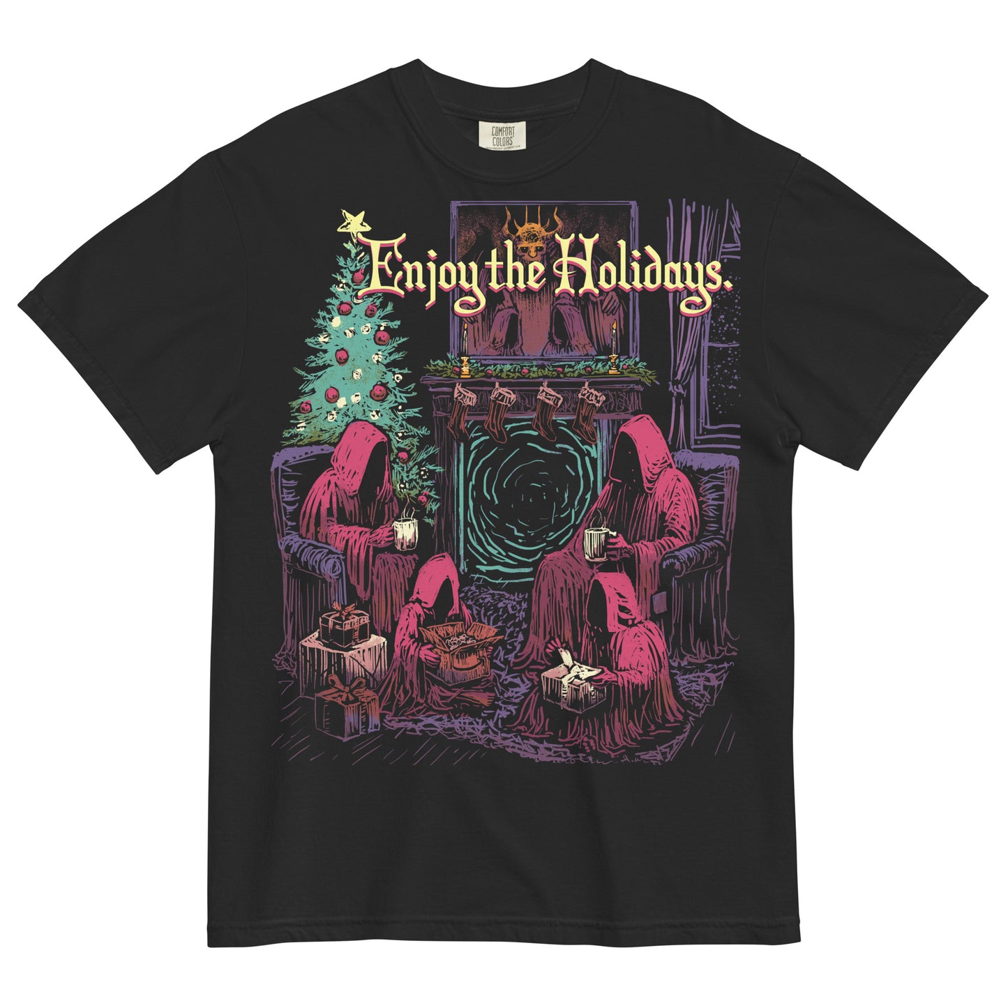 warlock family enjoy the holidays heavyweight tee